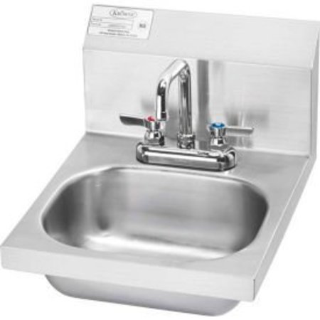 KROWNE Krowne® HS-18 16" Wide Hand Sink With Deck Mount Faucet, Wrist Handles HS-18
